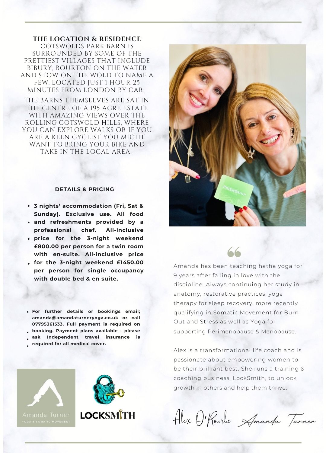 Cotswolds Retreat Flyer 2026 - Amanda Turner Yoga